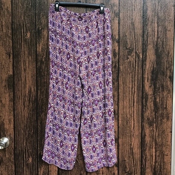 Dressbarn Palazzo Pants Flowy Boho Wide Leg Elastic Ikat Womens Size 1X Plus - Picture 12 of 13